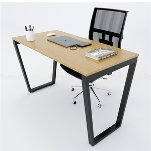 BFTB002-120x60cm Trapez Bamboo Laptop Desk Folding <b>Computer</b> Desk with Assembled Metal Legs for Home <b>Office</b> or Hotel Use - Product Image 3