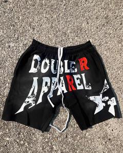 Custom Baggy Fit Heavyweight Cotton French Terry Stone Washed Distressed Screen Print Shorts for Men - Product Image 4