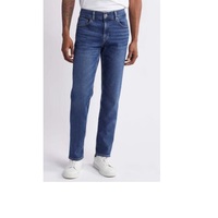 Nouvelle Arrivée - Jean Droit Homme Taille Haute en Denim Uni pour l'Automne, avec Poches Latérales et Fermeture Éclair, Pantalon Décontracté d'Extérieur Séchage Rapide (Couleurs Foncées/Claires)