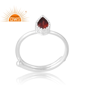 Best Selling 925 Sterling Selling Natural Garnet Gemstone Ring Custom Jewelry For Women Gift For Her - Product Image 1