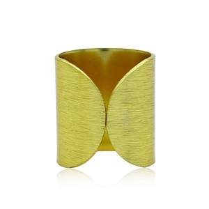 Vintage <b>Statement</b> Brass <b>Ring</b> Fashionable 18K Gold Plated Trendy Owl & Cross Inlay Gift Gemstone <b>Rings</b> - Product Image 2