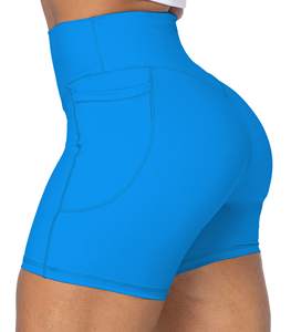 Short de course de gymnastique à séchage rapide pour femmes Short de sport respirant avec taille élastique et bouton de marque personnalisé motif décoré nœud - Product Image 2