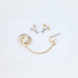 Orecchini a Cerchio Geometrici Placcati in Rodio Imitazione, Minimalisti e Impilabili, per Donna - Product Image 3