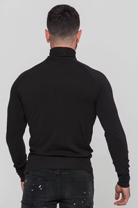 Superventas negro 95% algodón 5% Elastano cuello tortuga camiseta hip hop hombres camisetas altas - Product Image 2