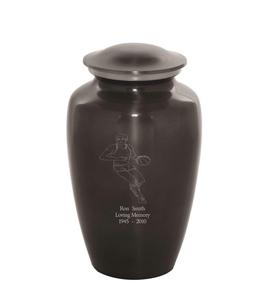 Urnes de crémation gravées sur mesure en métal de basket-ball pour les cendres humaines Urne funéraire adulte Fabriquée à la main gravée taille personnalisée abordable - Product Image 4