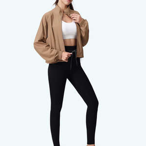 <b>Women</b> Yoga <b>Jacket</b> Seamless Slim Fit Lightweight Quick Dry <b>Running</b> Gym Wear - Product Image 3