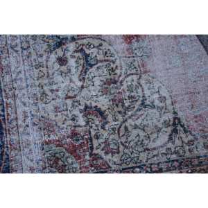 Alfombra turca vintage de 3,6x3,6 pies, tejido plano rojo y azul, diseño de retazos de área grande para decoración para sala de estar, Material de lana de látex - Product Image 5