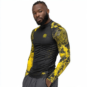 Quick Dry Printed <b>Tops</b> Athletic <b>Swim</b> Rash Guard <b>Men</b> 100% Polyester Sublimation Fitness Wear Compression <b>Top</b> <b>Men's</b> - Product Image 4