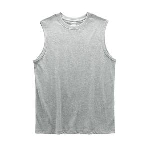 T-Shirt sans manches hommes été couverture en coton haute qualité couleur unie Fitness vêtements blanc sport maillot de corps unisexe - Product Image 3
