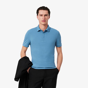 Couleur unie Slim Fit léger hommes pour polo 100% coton affaires style décontracté taille adulte à vendre - Product Image 1