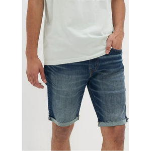Shorts en denim d'été décontractés en coton pour hommes Style rétro Hip Hop Streetwear Shorts en denim patchwork d'étoiles Shorts en coton amples pour hommes - Product Image 2
