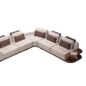 Bej modüler kanepe tasarımcı köşe kanepeler l-şekil kanepeler oturma odası mobilya yeni