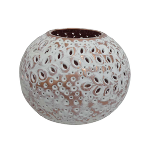 Home Decoration Aluminum Metal Round Votive White W/<b>Copper</b> Candle Holder For <b>Table</b> Top Wedding Christmas Decor - Product Image 3