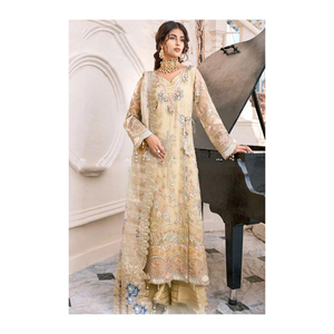 Meilleure vente en gros de robe de soirée pakistanaise de taille personnalisée pour femmes en lin de soie modal à un prix raisonnable - Product Image 1