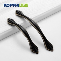 Koppalive Quincaillerie de meuble en laiton Poignées et boutons d'armoire Poignées de porte de cuisine noir mat