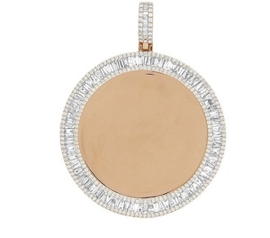 Colgante de memoria de plata esterlina S925 personalizado para hombres, chapado en oro rosa, estilo Hip Hop, Diamante de moissanita helado, foto personalizada - Product Image 1