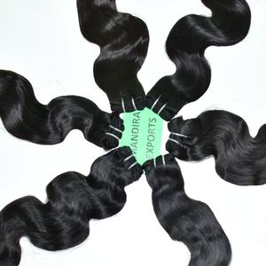 Vente en gros 100% Extensions de cheveux humains Bodywave vierges naturels du sud de l'Inde Couleur noire Aucun cheveux humains traités chimiquement - Product Image 6