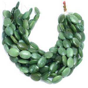 Cuentas de Ónix Ovaladas Verde Cazador Natural de 15 Pulgadas, Hilo de Piedras Preciosas para Fabricación de Joyas, Suministro al por Mayor de Moda Chakralume - Product Image 3