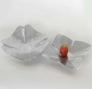 Cuencos de Metal Plateados de Lujo, Hechos a Mano, de Aluminio Pulido, Aptos para Lavavajillas, Ecológicos, Bandejas para Servir Contemporáneas - Product Image 3