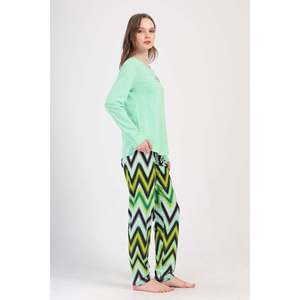 Conjunto de Pijama KADIN P.SUPREM O YAKA UZUN KOL ETEGI OVAL - MINT - MINT - Product Image 3