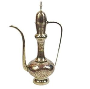 แจกันโลหะทองเหลือง Aftaba,หม้อกาแฟโลหะเคลือบทองสไตล์อาหรับ - Product Image 4