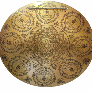 Grabado con soporte de madera Gongs hechos a mano de onda profunda para oraciones religiosas Terapia de sonido Meditación de yoga al por mayor Precio barato - Product Image 5