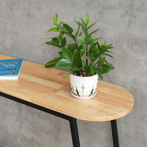 Minimally 120x30x85cm <b>Console</b> <b>Table</b> Rubber Wood Iron Legs Convertible for Entry Villa Living Room Hotel Bedroom School - Product Image 6