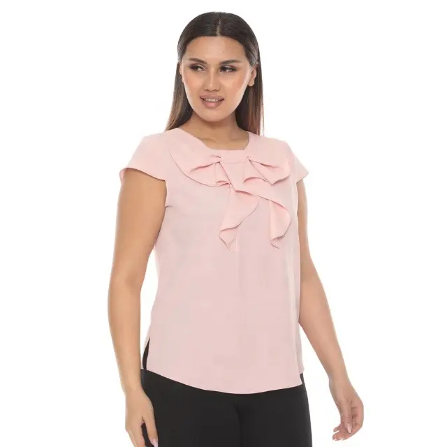 Plus Size abbigliamento donna moda rosa maglietta Casual camicetta nuovi modelli maniche corte alta qualità miglior prezzo dal produttore
