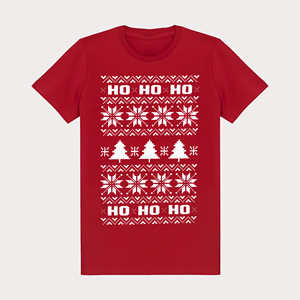 Hight Quality Wholesale Customized 100% Cotton <b>Christmas</b> Jumper <b>T</b>-<b>Shirt</b> Breathable Patterned Fitted Jersey Casual O-Neck Design - Product Image 4