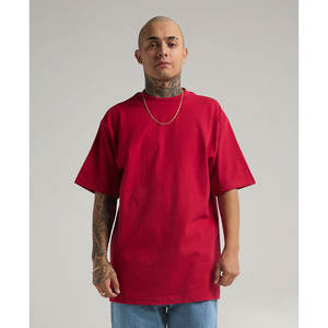 Camiseta de cuello redondo holgada a la moda de gran tamaño para hombre, ropa de calle, camiseta de manga corta de peso pesado, camisetas de entrenamiento para gimnasio - Product Image 5