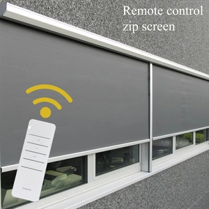 Stores enrouleurs en tissu résistant au vent à commande motorisée pour patio extérieur, télécommande, écran zippé - Product Image 2