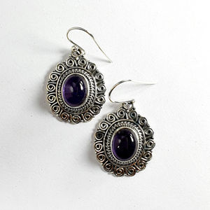 Pendientes de Moda con Amatista, Topacio, Turquesa, Cuarzo, Diamante, Engaste en Oro Blanco, Amarillo, Rosa y Blanco Rosado, 9.3 Gramos - Product Image 1