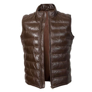 เสื้อแจ็คเก็ตหนังขนแกะแท้สำหรับผู้ชายเสื้อกั๊กแบบพอง - Product Image 2