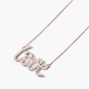 3.5mm Moissanite Diamant Bling Collier Élégant Script Design Argent/Or Plaqué Or Jaune pour Fiançailles Tous Les Jours Romance - Product Image 4