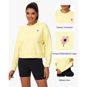 Jersey de mujer Crop Top sudadera Casual Streetwear Loose Fit estilo moda mujer pulóver Crop Top sudadera - Product Image 4