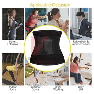 Womens Neoprene Waist Trimmer Belt Zip Closure Adjustable Double Straps Sweat Enhancing Waist Trainer for Tummy Control Back - Product Image 4