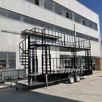 Remorque de nourriture d'affichage de camion de scène électrique à levage automatique d'approvisionnement d'usine de 20 pieds 40 pieds avec double étage