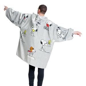 Sudadera con capucha de franela Sherpa súper larga para hombre OEM con mangas Manta de invierno con estampado XS Similar a los pantalones de chándal - Product Image 3