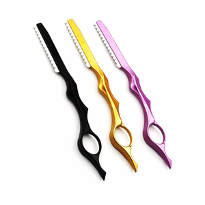 ใบมีดโกนแบบหมุนสำหรับร้านเสริมสวย ทำจากสแตนเลส คมมาก ใบมีดเดี่ยว ด้ามพลาสติก ใช้สำหรับซอยผม ทางเลือกแทนการซอยผมด้วยมือ - Product Image 2