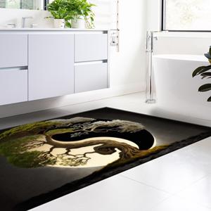 พรมพิมพ์ลายหยินหยาง: ลายต้นไม้, สไตล์ญี่ปุ่น, โมเดิร์น, สำหรับประตูหน้า, ผ้าเชนิลล์, สำหรับทางเข้า, ห้องน้ำ, ทรงกลม, ห้องนอน, พรมปูพื้น, พรมนุ่มแบบไม่ทอ - Product Image 3