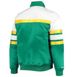Chaqueta Bomber de Satén Verde Personalizada, Chaqueta de Satén Hecha a Medida, Chaqueta de Béisbol de Satén, Chaquetas de Seda para Hombre - Product Image 2