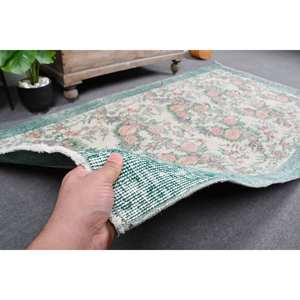 Alfombra clásica de lana verde Beige de 3,8x6,9 pies Vintage turco área grande rectángulo Patchwork diseño abstracto alfombra de látex para habitación de pasillo - Product Image 3