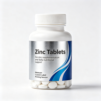 Étiquettes autocollantes imprimées étanches en feuille d'argent pour bouteilles de suppléments de zinc Haoxuan, pour l'emballage de produits de santé