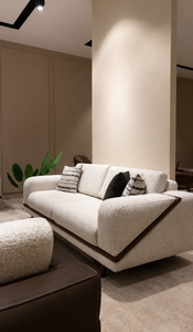 Modern Square Fabric <b>Sofa</b> 3 Seater Upholstered Couch <b>Wooden</b> <b>Frame</b> Foam Filled Living Room Hotel Furniture - Product Image 3