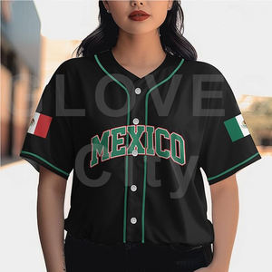 Ville Baseball Jersey Personnalisé Sergé Cousu Logo Brodé Nom De L'équipe Baseball Sportswear Bouton Plus La Taille Hommes Respirant - Product Image 3