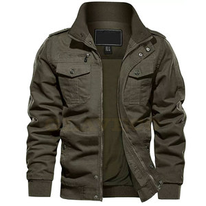 Veste d'hiver pour homme respirante et personnalisée avec col montant et logo frontal, 100% coton, design écologique - Product Image 1