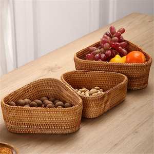 Meilleure vente VGREENART bambou Triangle plateau de fruits artisanat décoration classique Style de base Solution de stockage Base pratique - Product Image 2