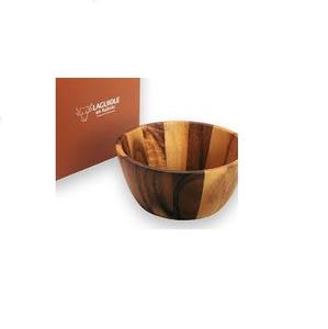 Bol en bois de conception gravée bol de maison et de vie pour salade et service de nourriture bol en bois personnalisé fait à la main - Product Image 3