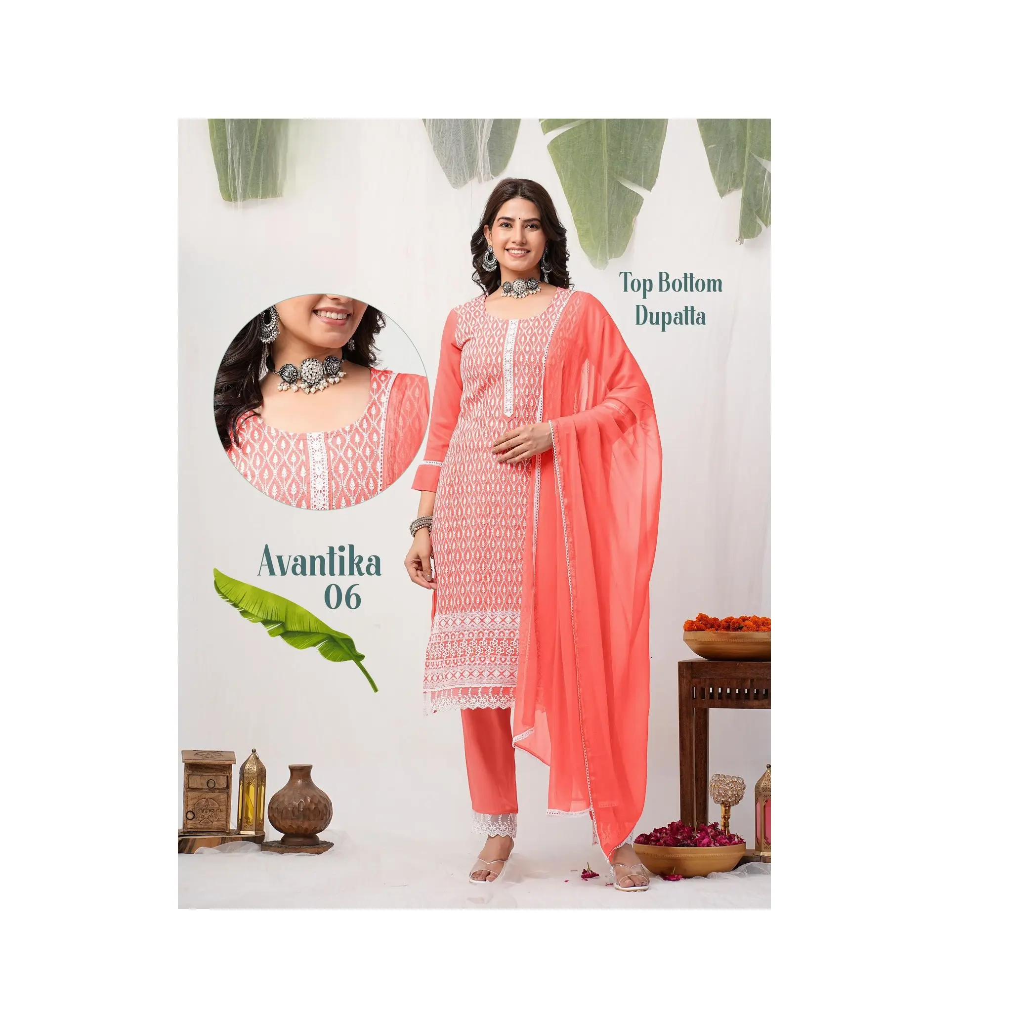 Nieuw Ontwerp Womens Kurta En Pant Pakistani Womens Kurta Set Voor Gifting Gebruik Verkrijgbaar Tegen Groothandelsprijs Van India