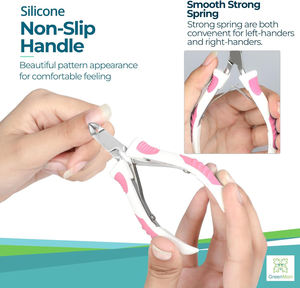 Coupe-cuticules avec poignée antidérapante, coupe-cuticules professionnel, lames tranchantes, pinces à cuticules à double ressort pour le soin des ongles - Product Image 4